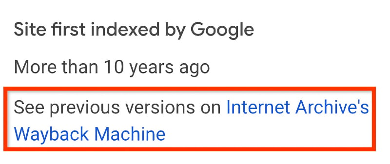 Wayback Machine Google