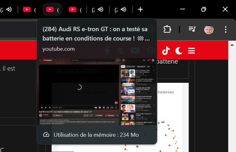 Chrome Contrôle Mémoire