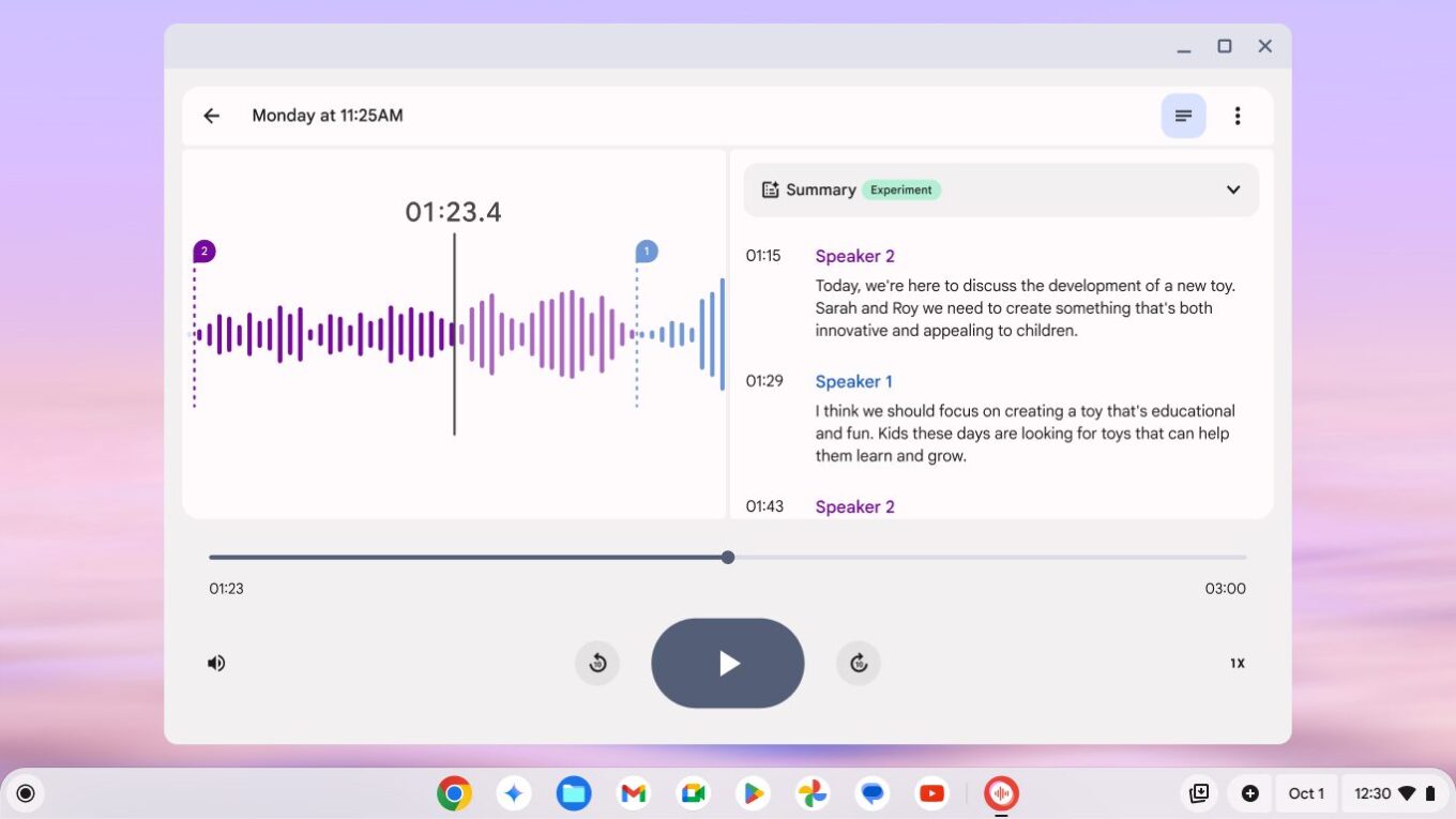 Chromebook Plus Feature Recorderapp Transcription