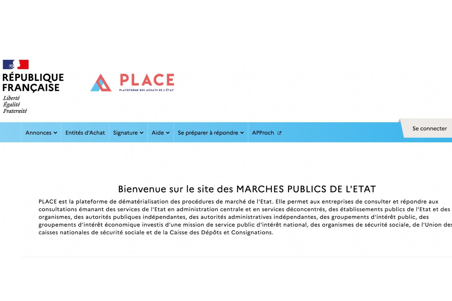 Place commande État