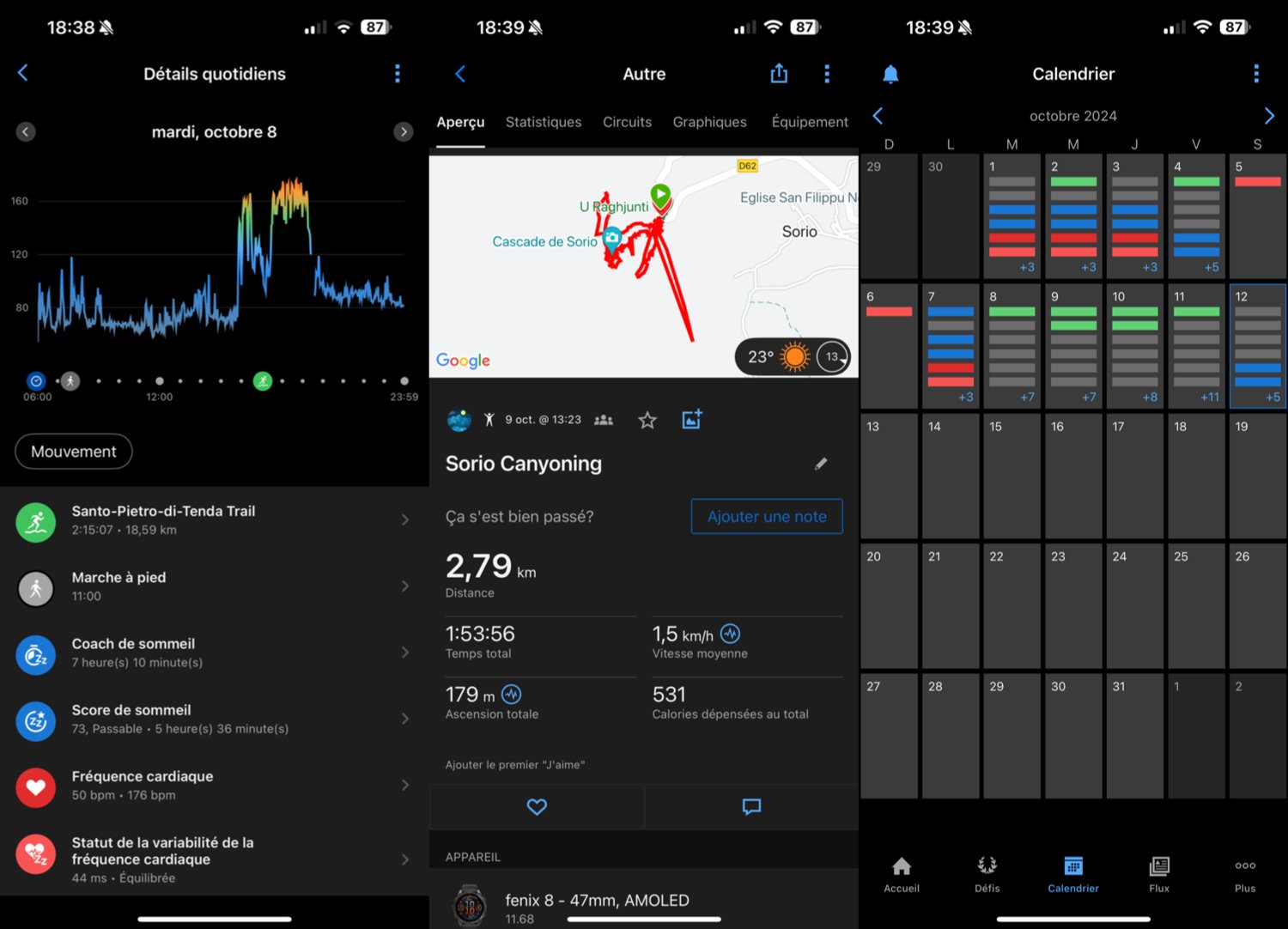 Les Menus De Garmin Connect