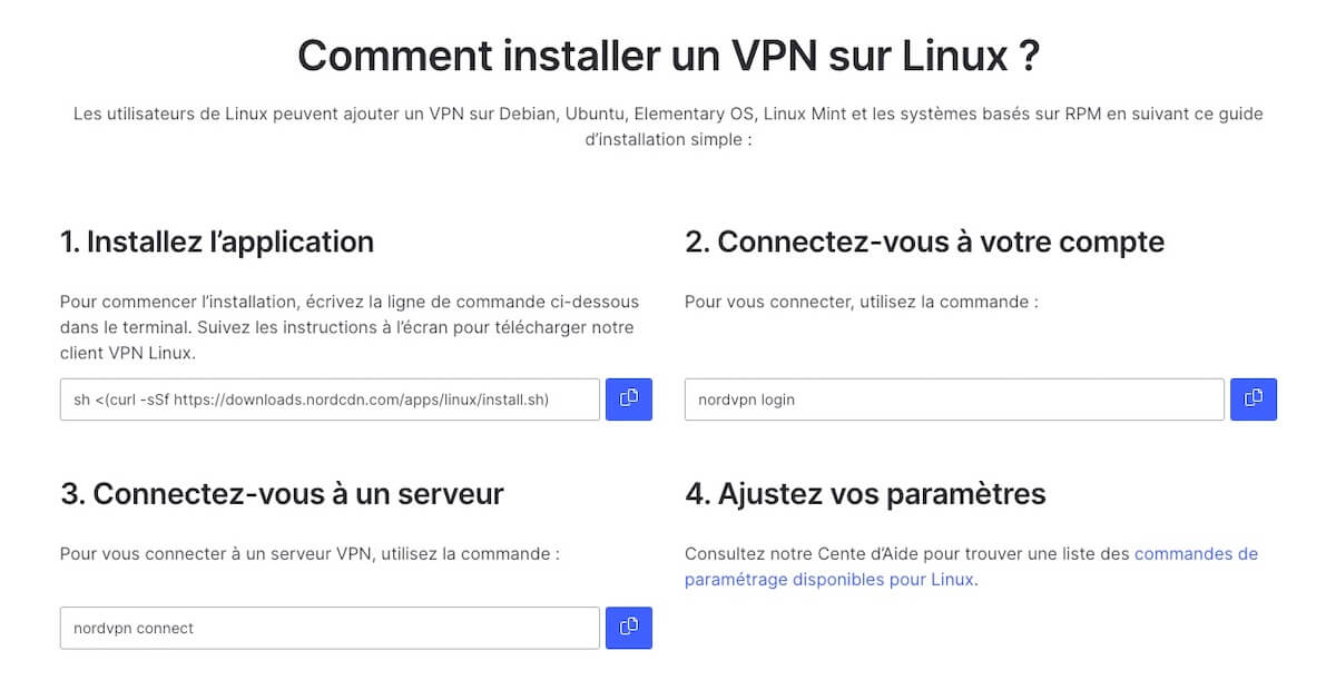 Procédure Installation Linux Nordvpn