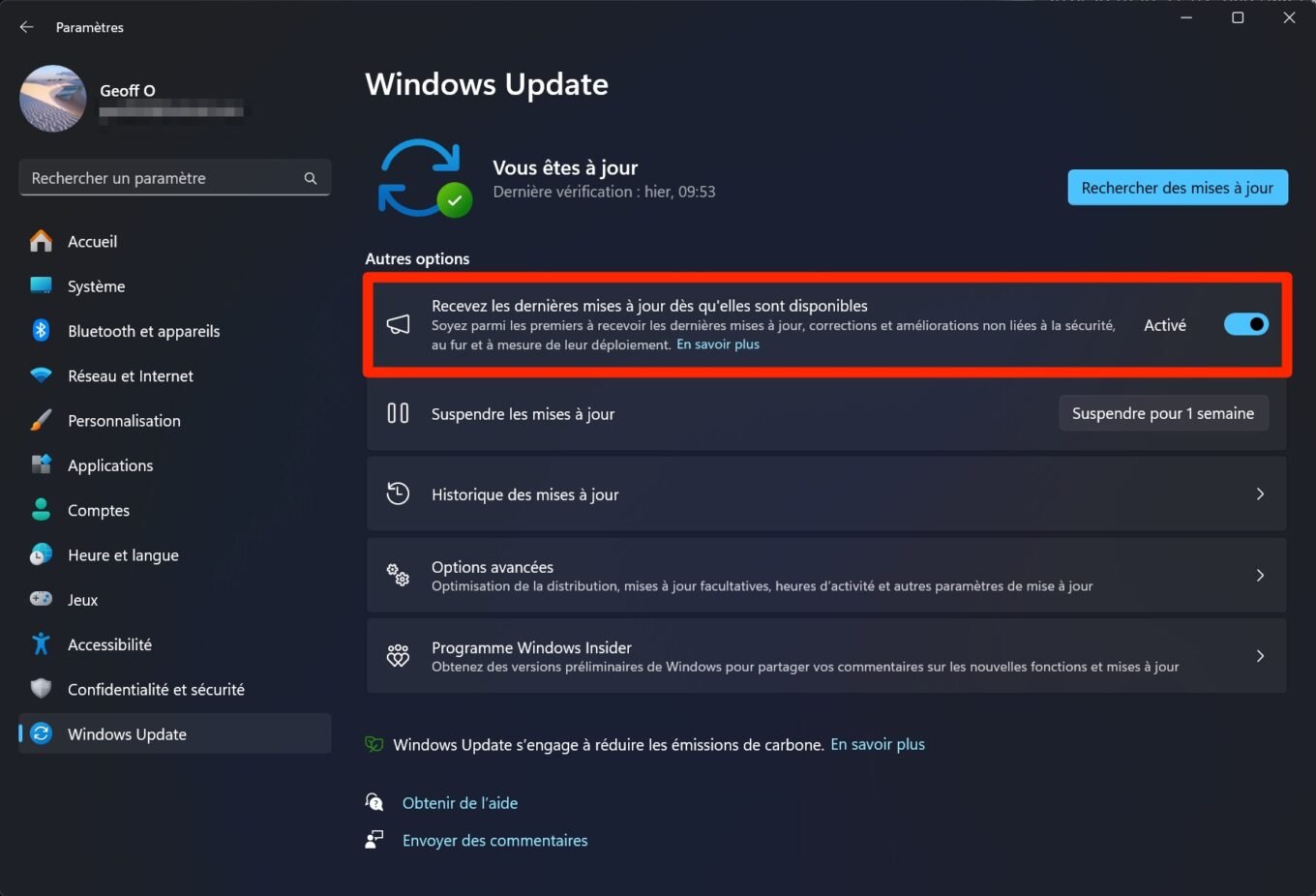 Windows 11 24h2 Recevez Les Dernières Mises à Jour Dès Qu'elles Sont Disponbiles