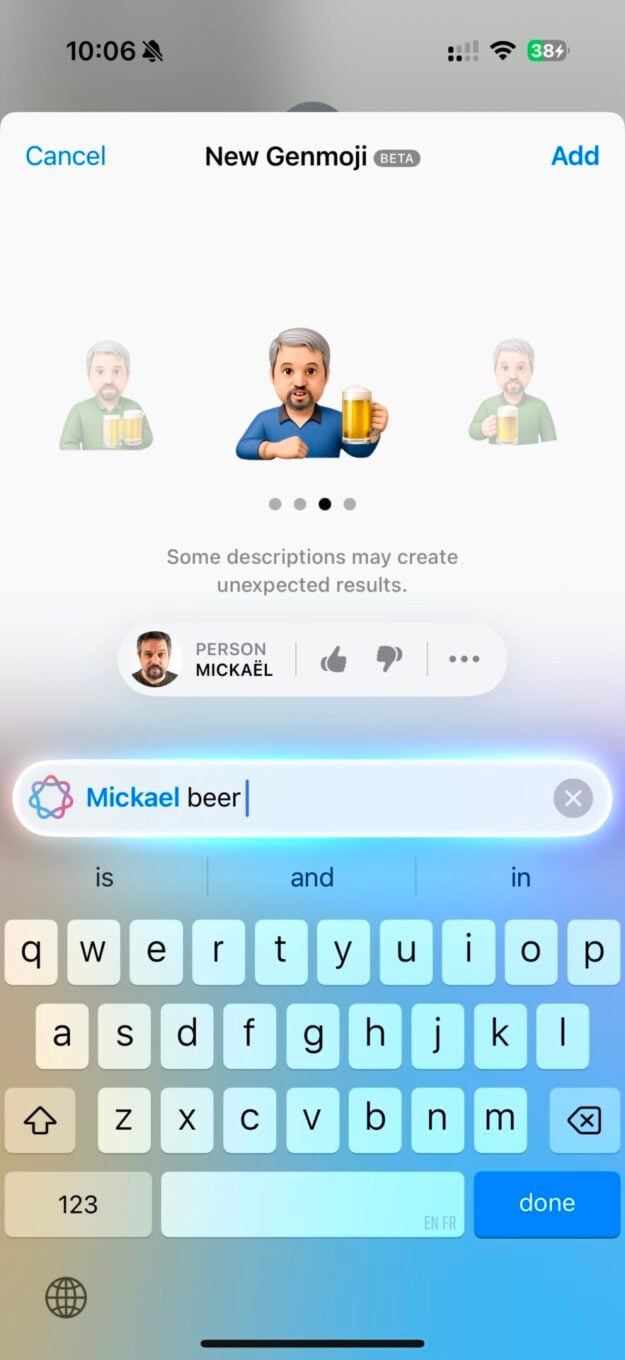 Apple Intelligence Messages Genmoji 7