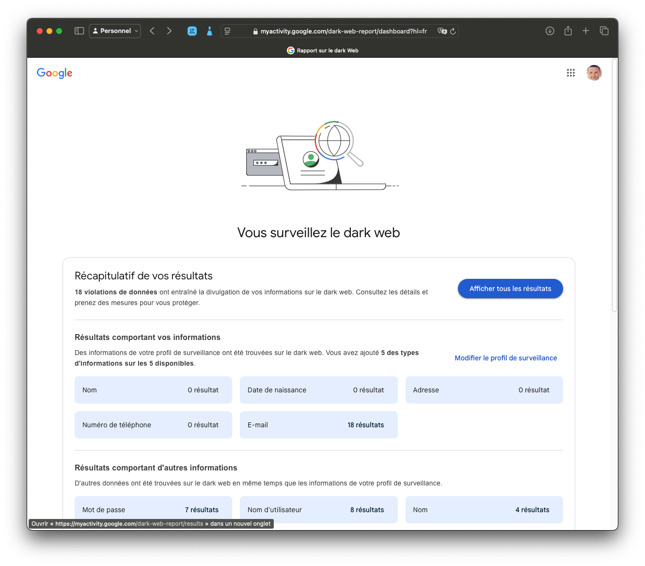 Rapport Dark Web Google 10