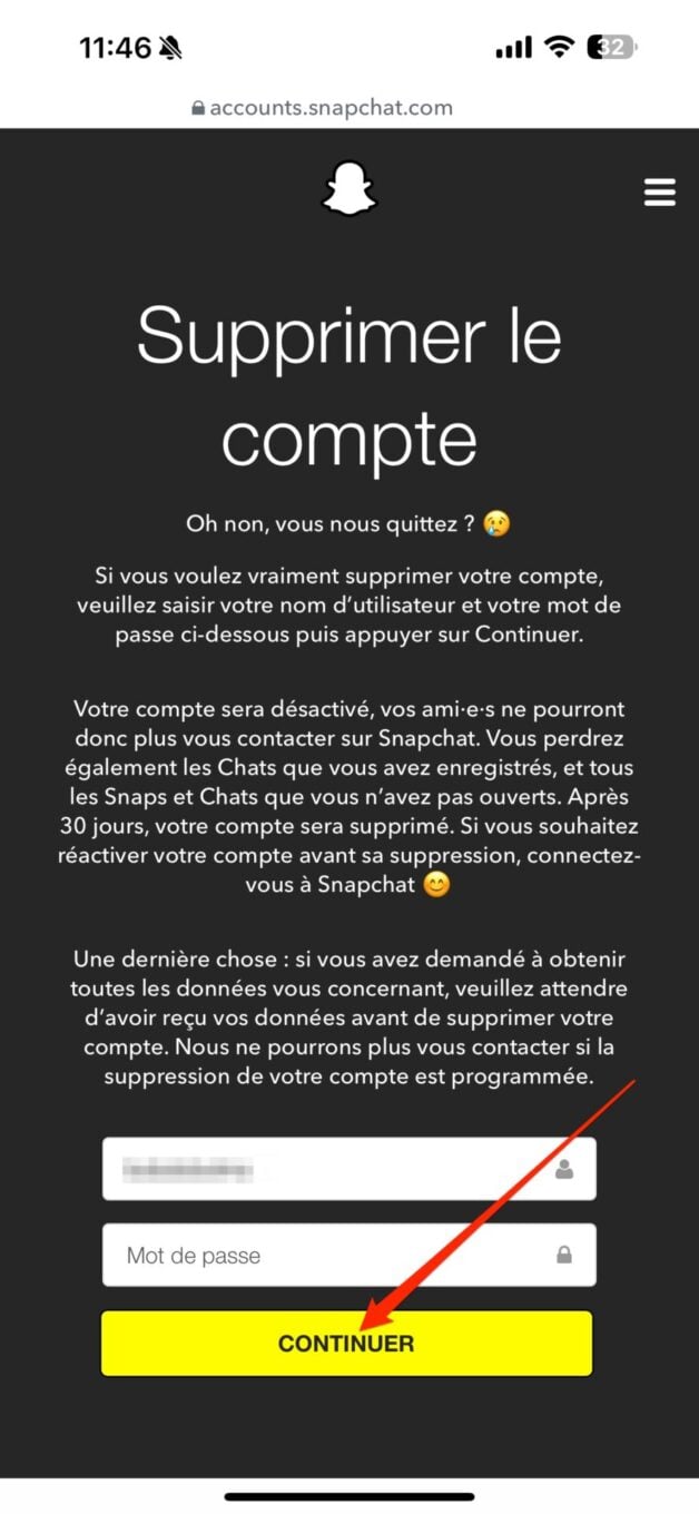 Supprimer Un Compte Snapchat 6