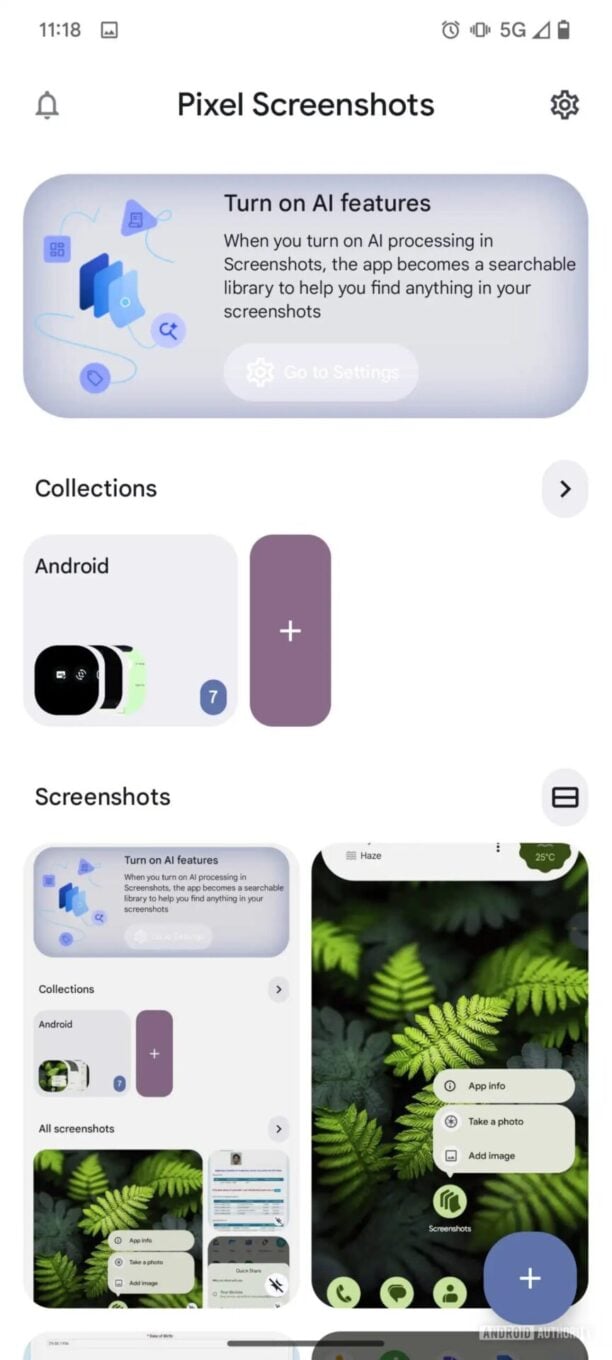 Pixel Screenshots Interface