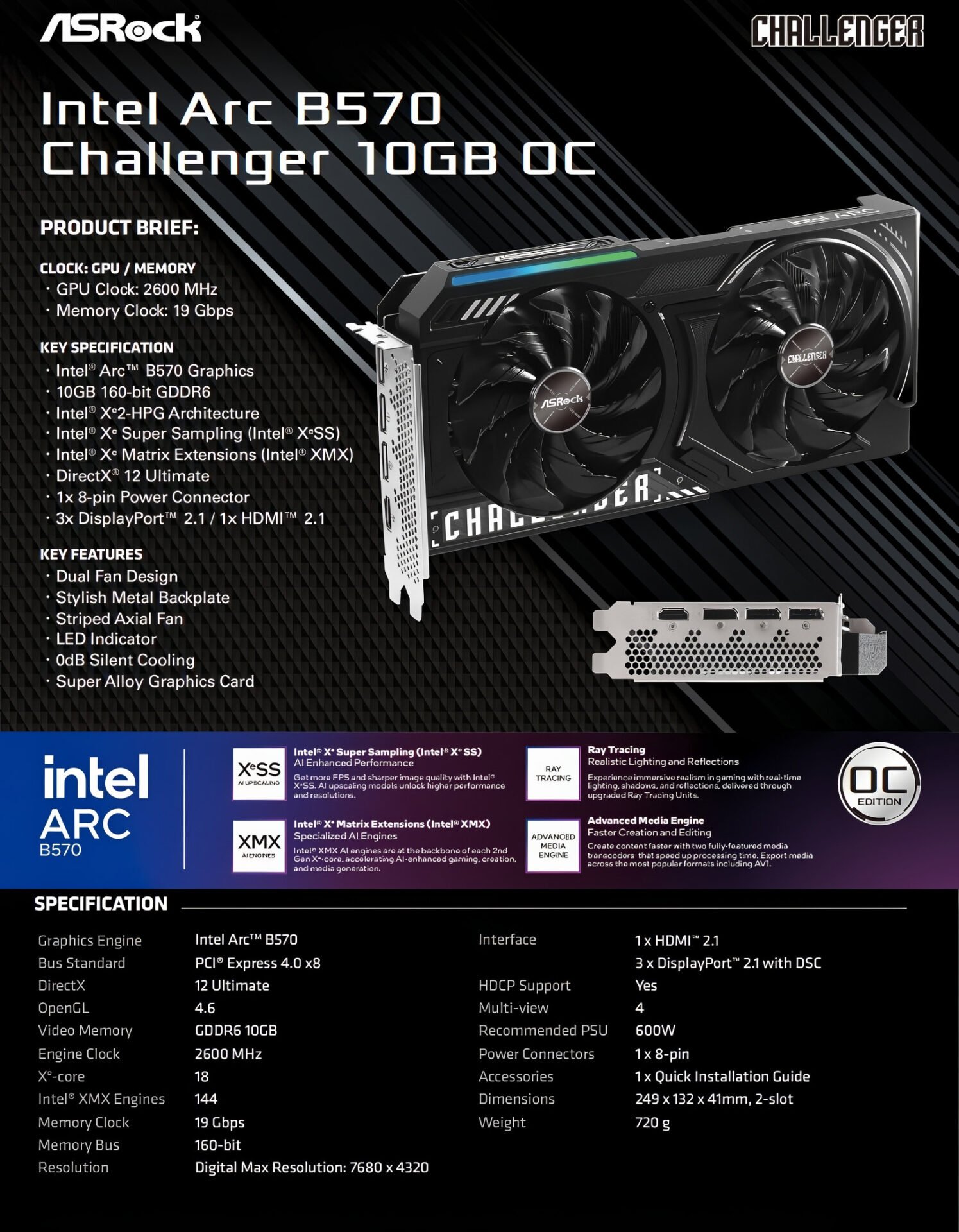 Arc B570 Specs