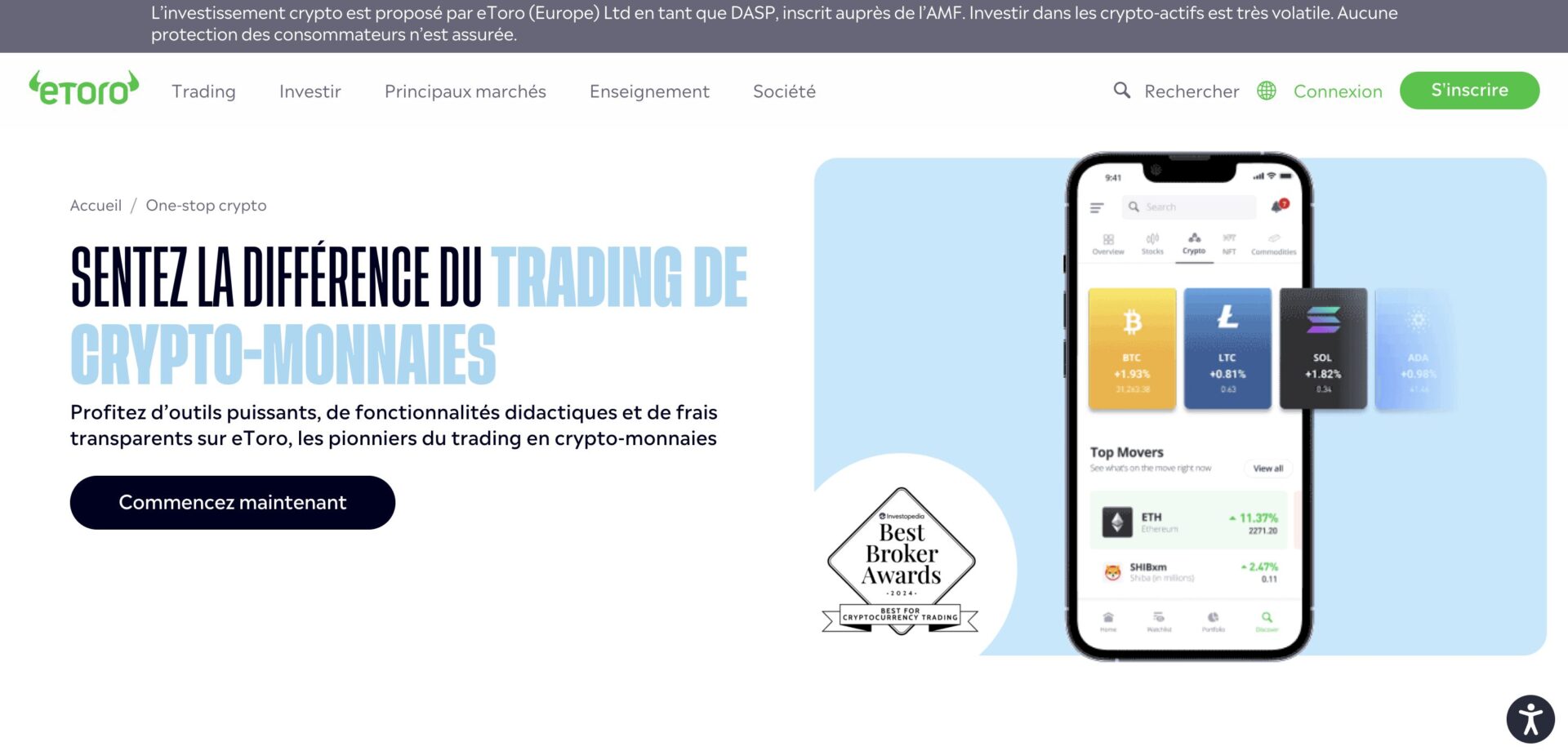 Inscription sur eToro