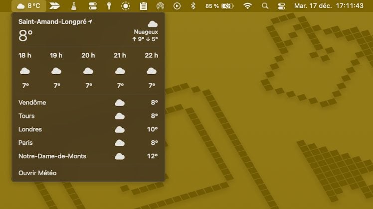 Afficher La Météo Barre Des Menus Macos 15.2 5