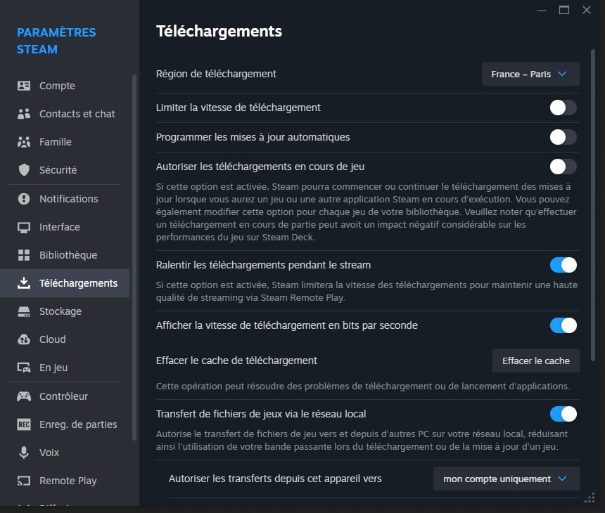 Parametres Telechargement Steam Remi Bouvet
