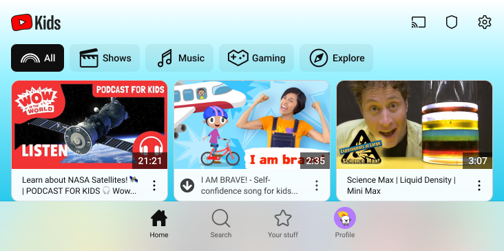 Youtube Kids Nouvelle Interface