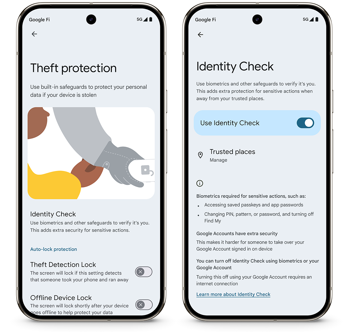 Android Identity Check Protection Antivol