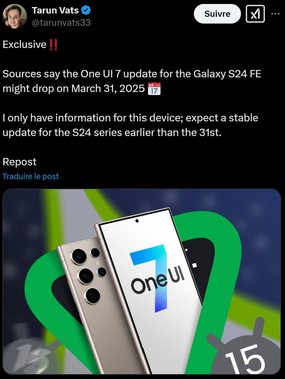 One Ui 7 Date Sortie