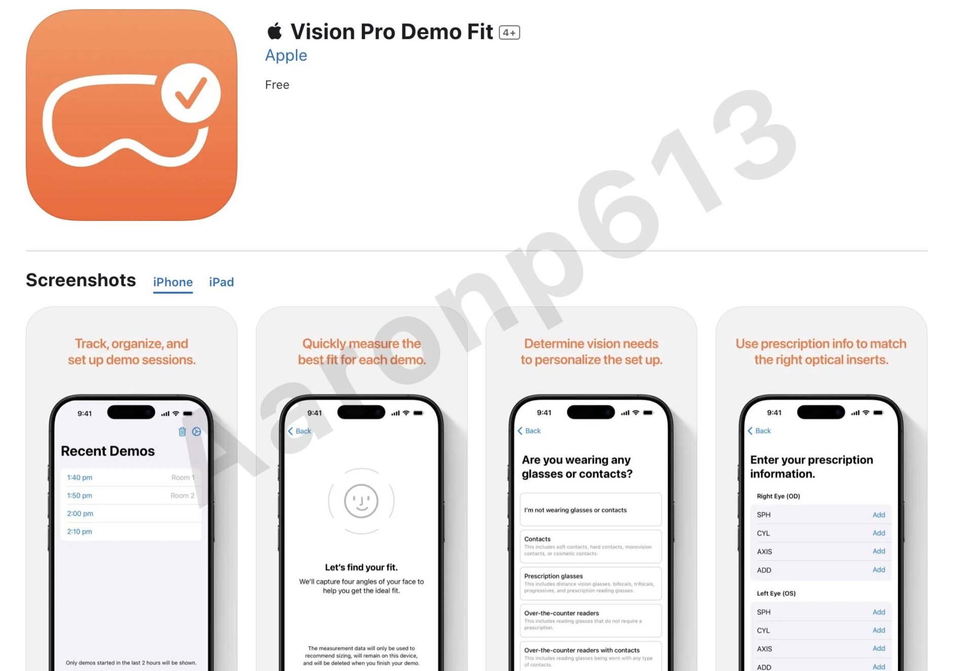 Vision Pro Demo Fit App Apple