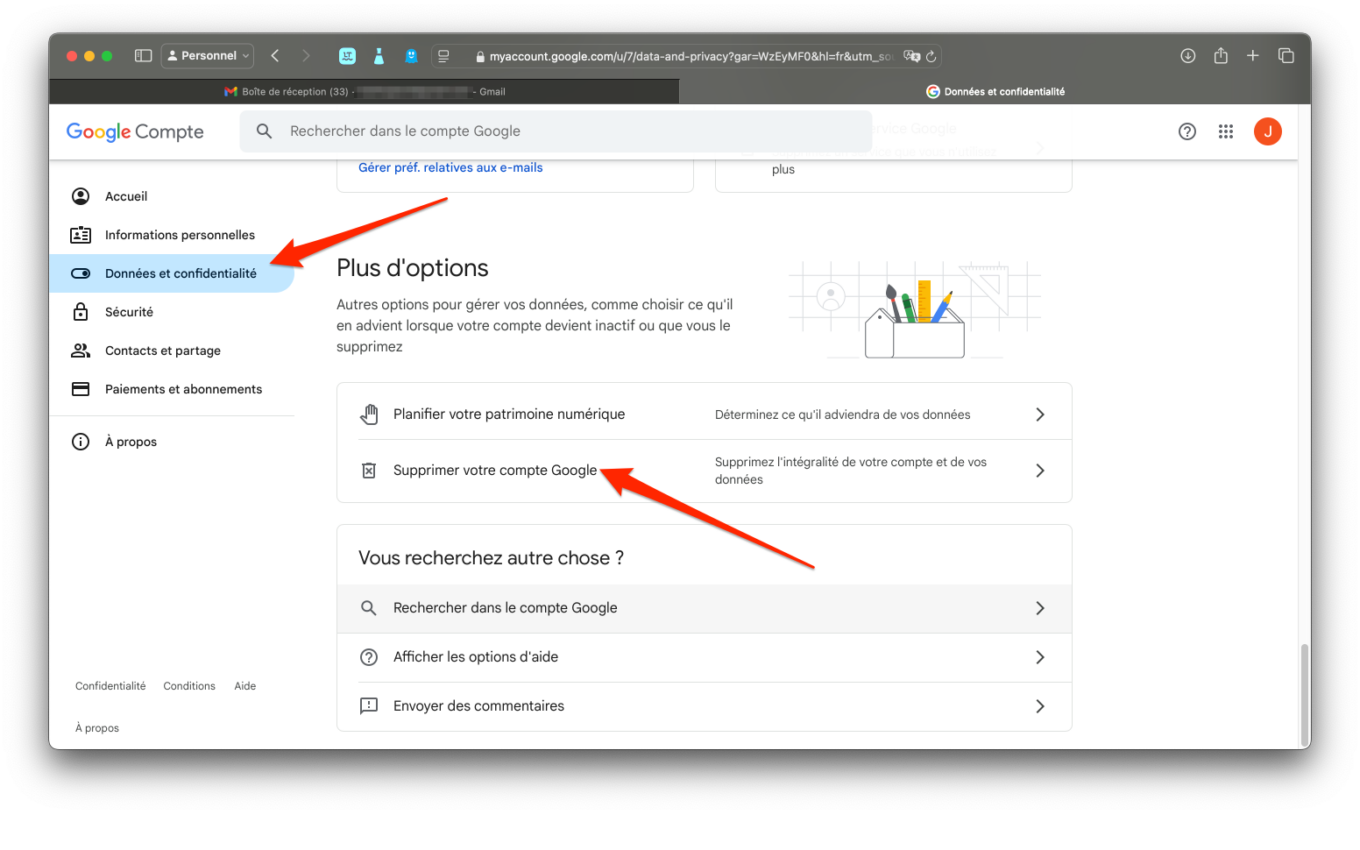 Comment Supprimer Compte Google 2