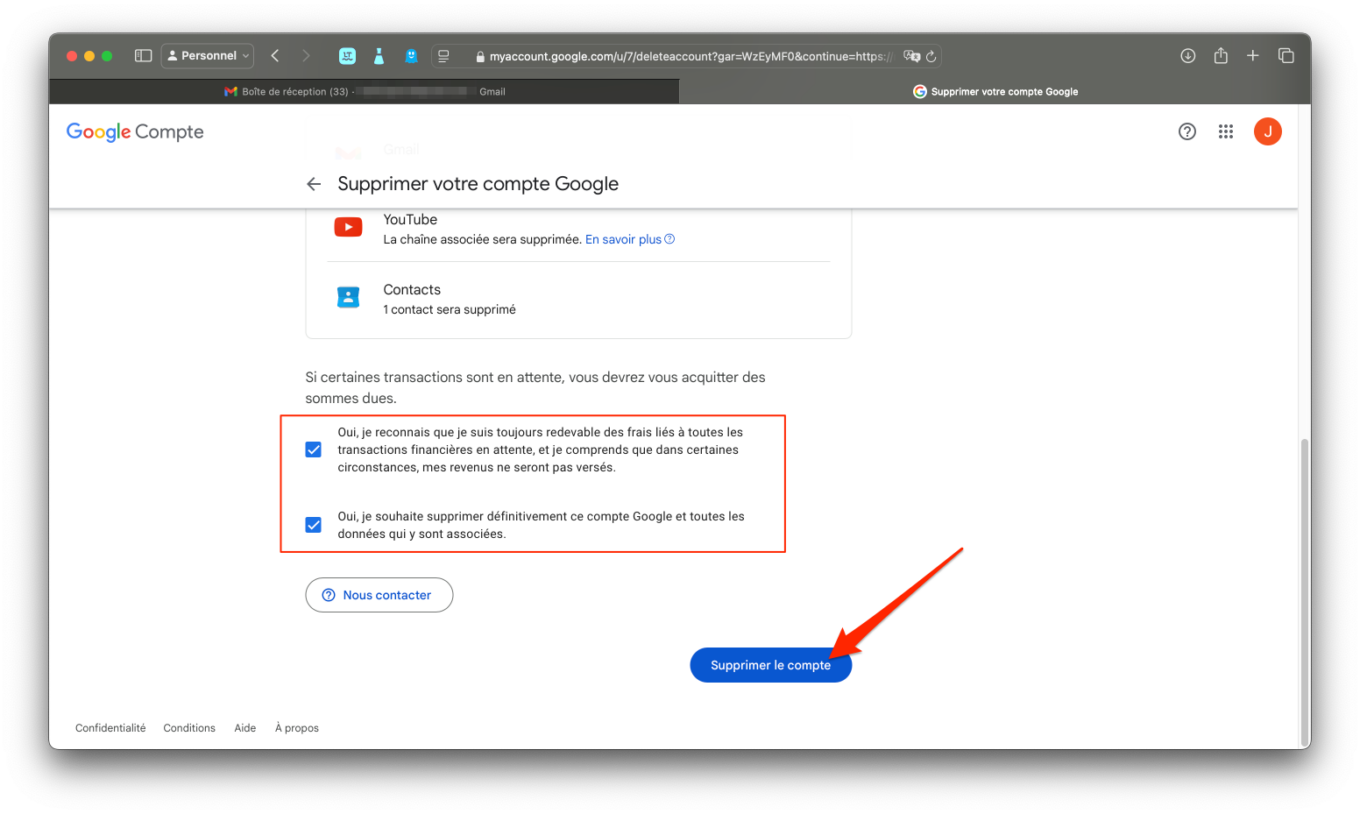 Comment Supprimer Compte Google 4