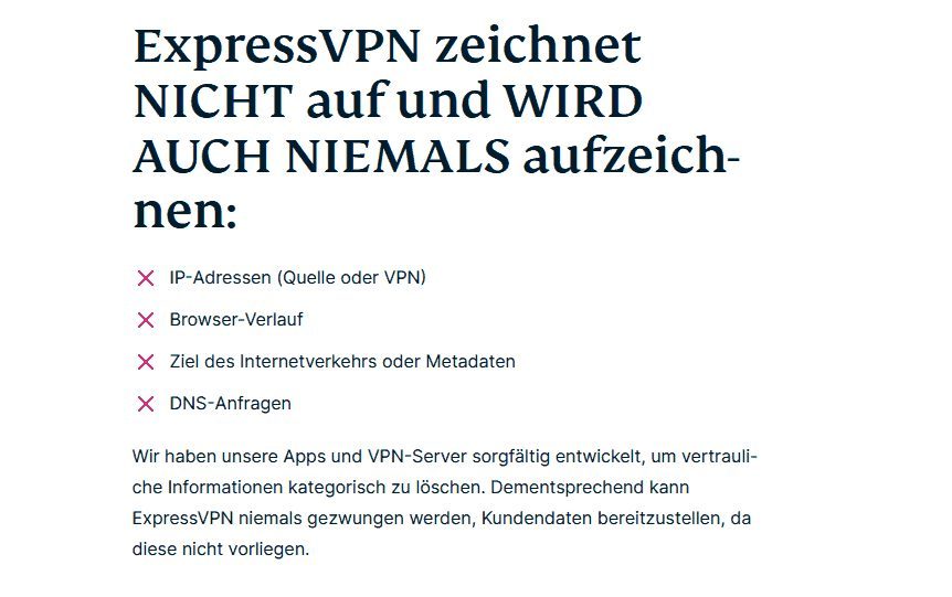 ExpressVPN Keine Logs