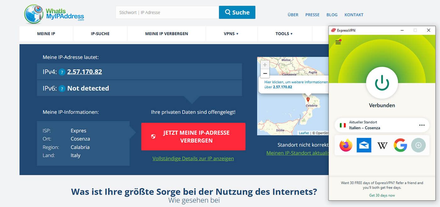 Italienische IP-Adresse bekommen ExpressVPN