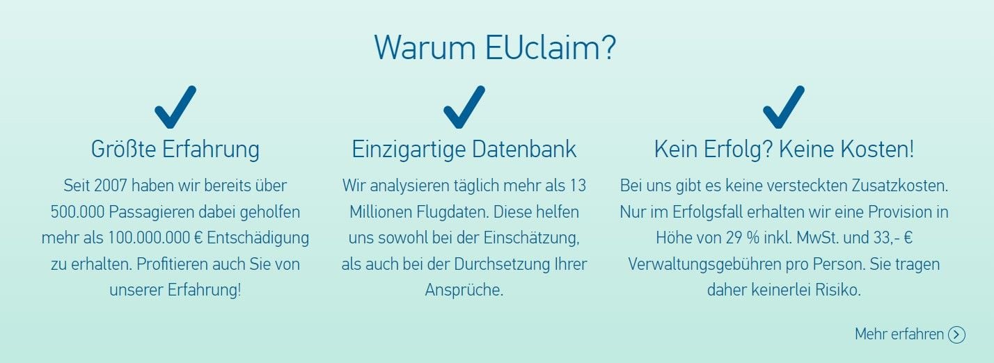 Euclaim Rechte Fluggast Entschädigung