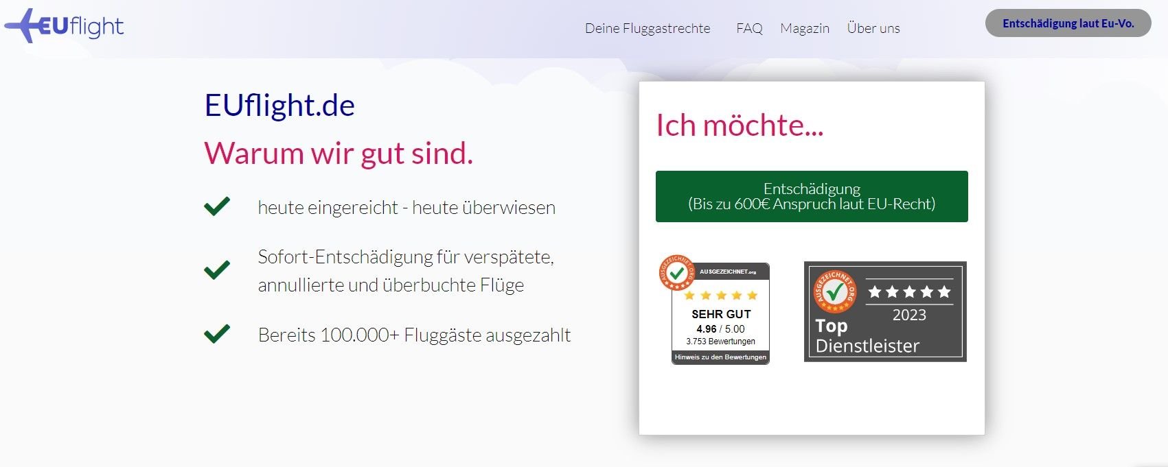 Euflight Entschädigung Erfahrungen
