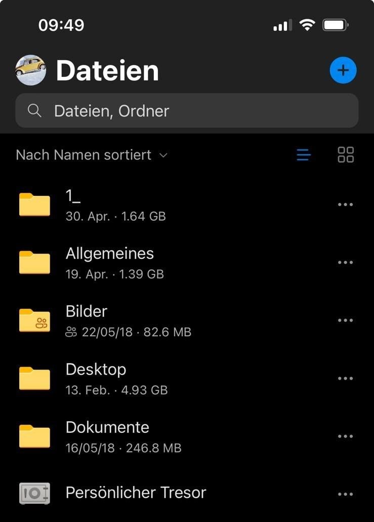 Onedrive Test Bewertung Mobile Anwendung Benutzeroberfläche