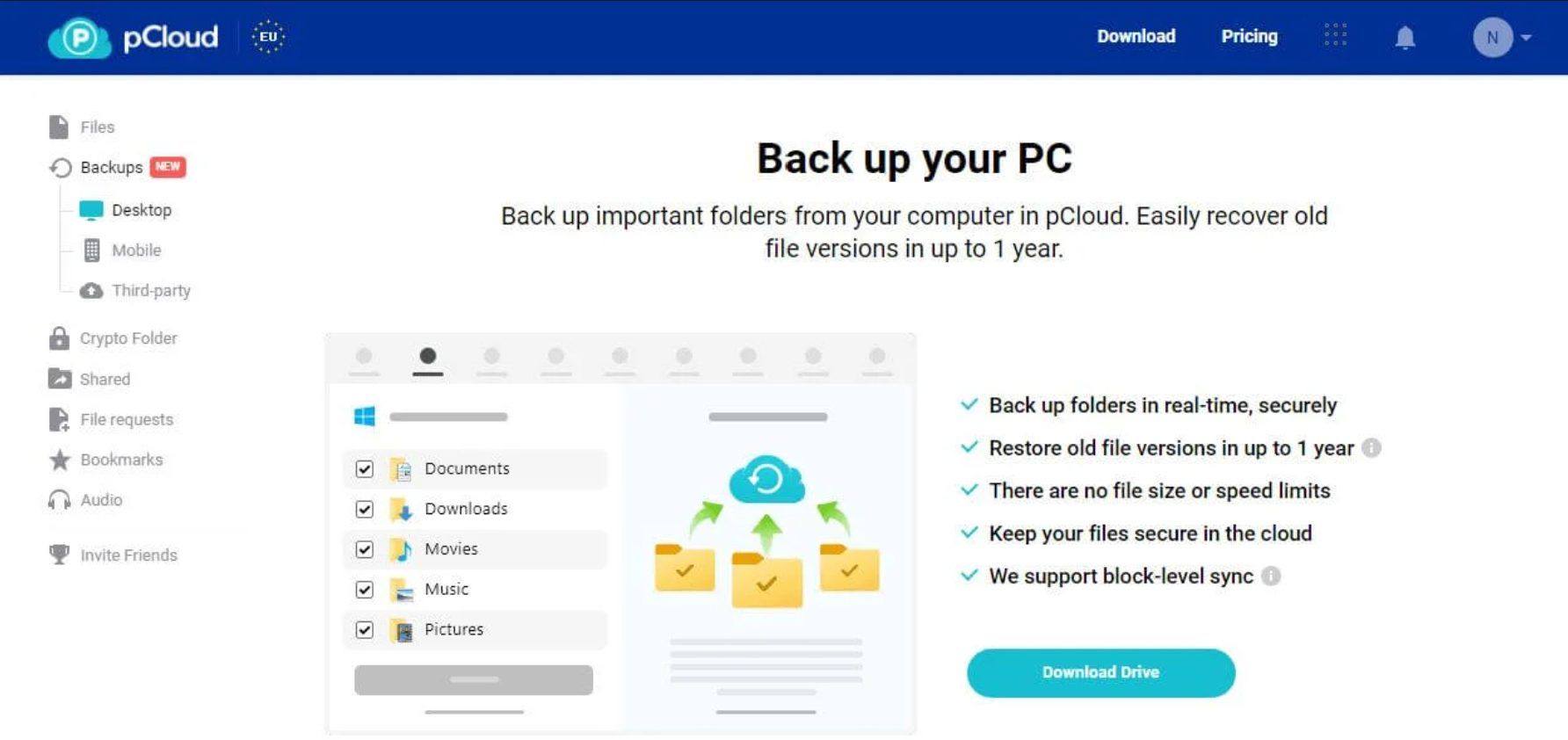 Pcloud Backup Cloud Speicher