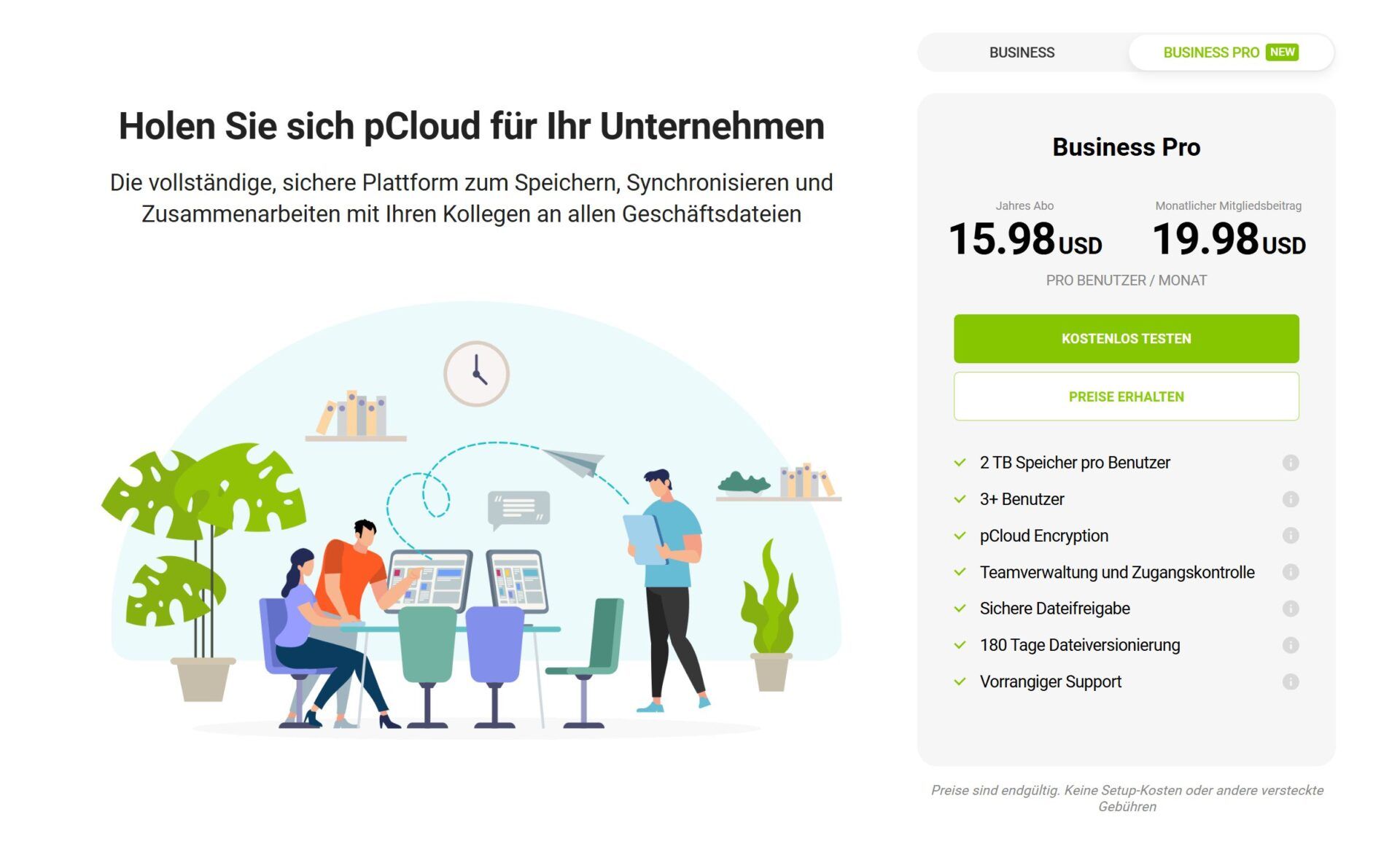 Pcloud Business Unternehmen Cloud Speicher