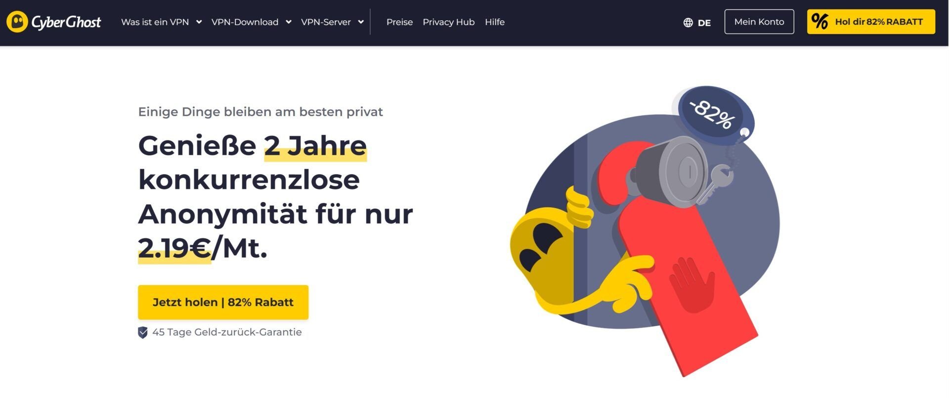 Cyberghost Test Bewertung Webseite