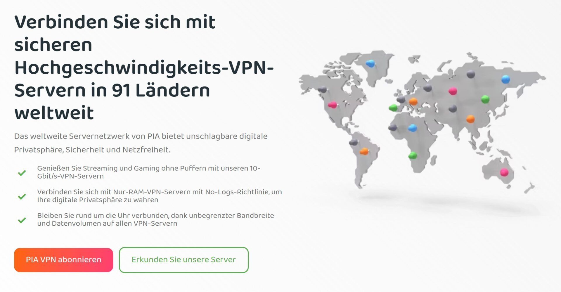 Test Bewertung Private Internet Access Server