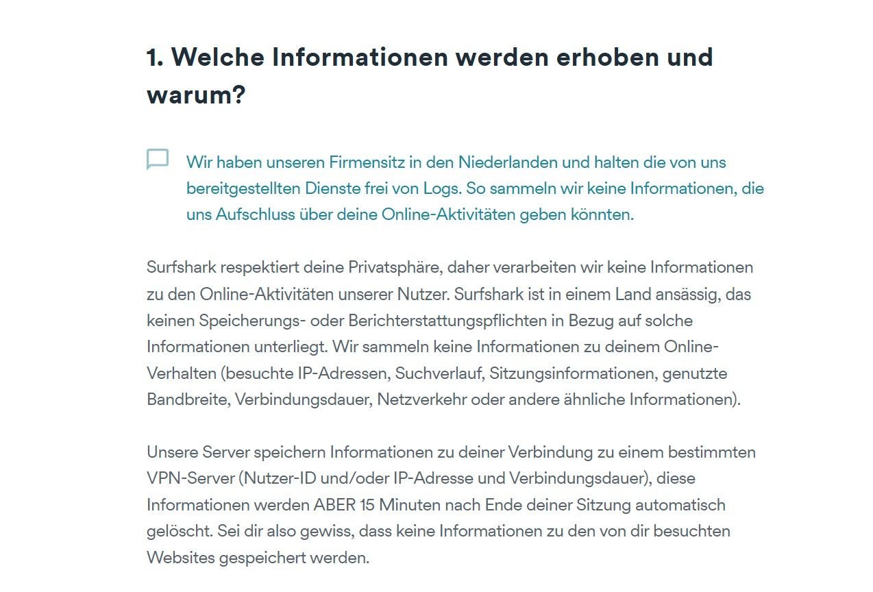 Cyberghost Vs. Surfshark No Log Politik Datenschutz Surfshark