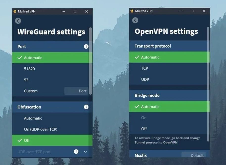 Mullvad Vpn Vs. Nordvpn Anwendung Einstellungen Mullvad