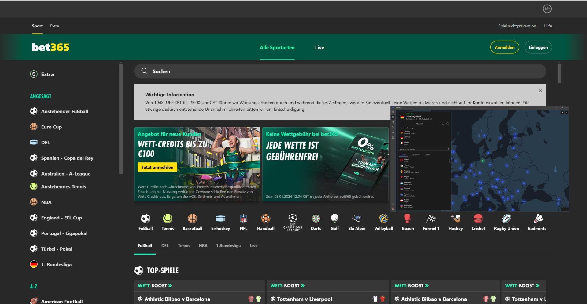 Wetten Online Ausland Nordvpn Bet365