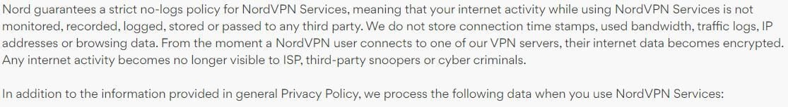 NordVPN Privacy Policy 1