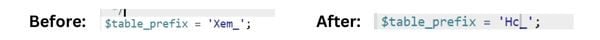 Bluehost Before and After Table Prefix