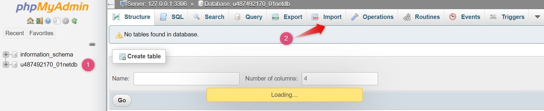 Import Database