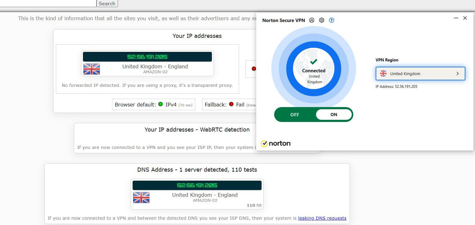 Norton VPN IP Leak UK