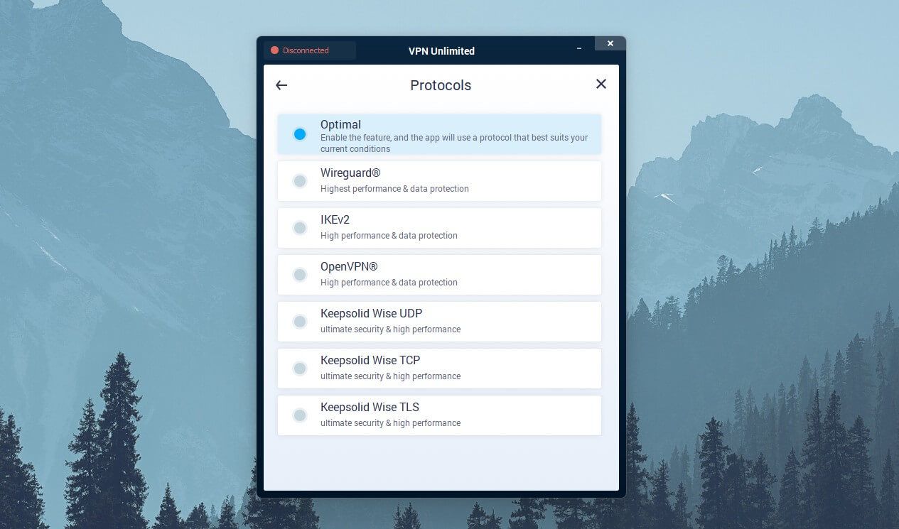 KeepSolid VPN Unlimited Protocols