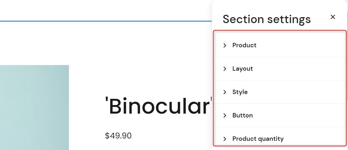 Products Section Settings Edit Hostinger Website Builder