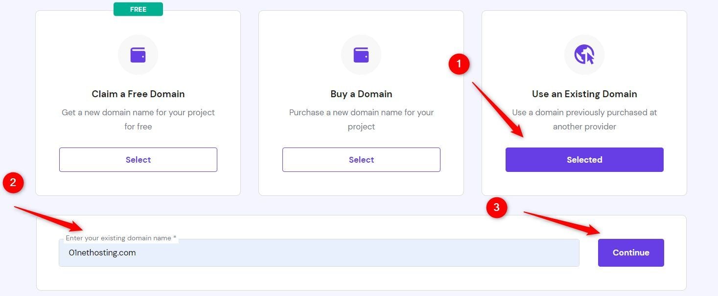 Use Existing Domain Hostinger Builder