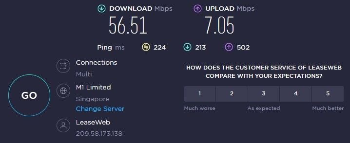 AirVPN Singapore Speed