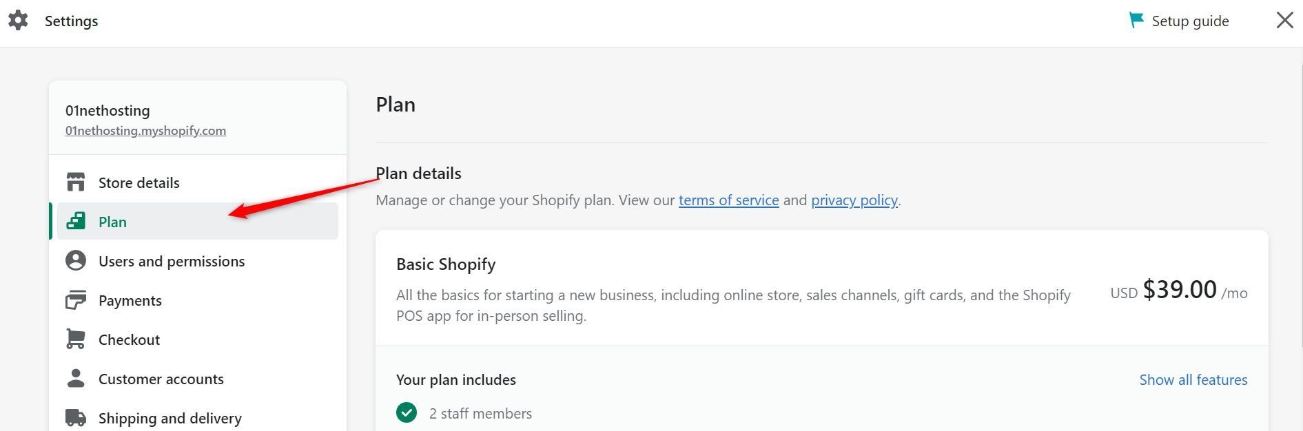 Shopify Plan