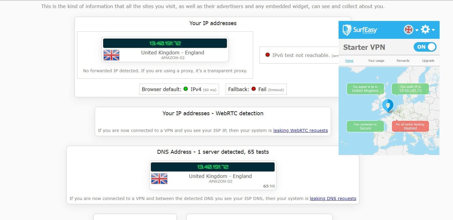 SurfEasy VPN IP Leak 1