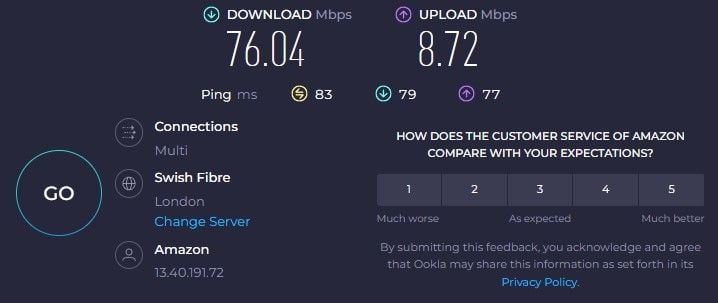 Surfeasy VPN UK Speed