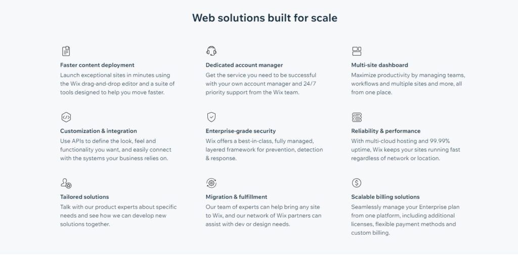 Wix Enterprise Pricing