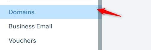 Wix Go to Domains