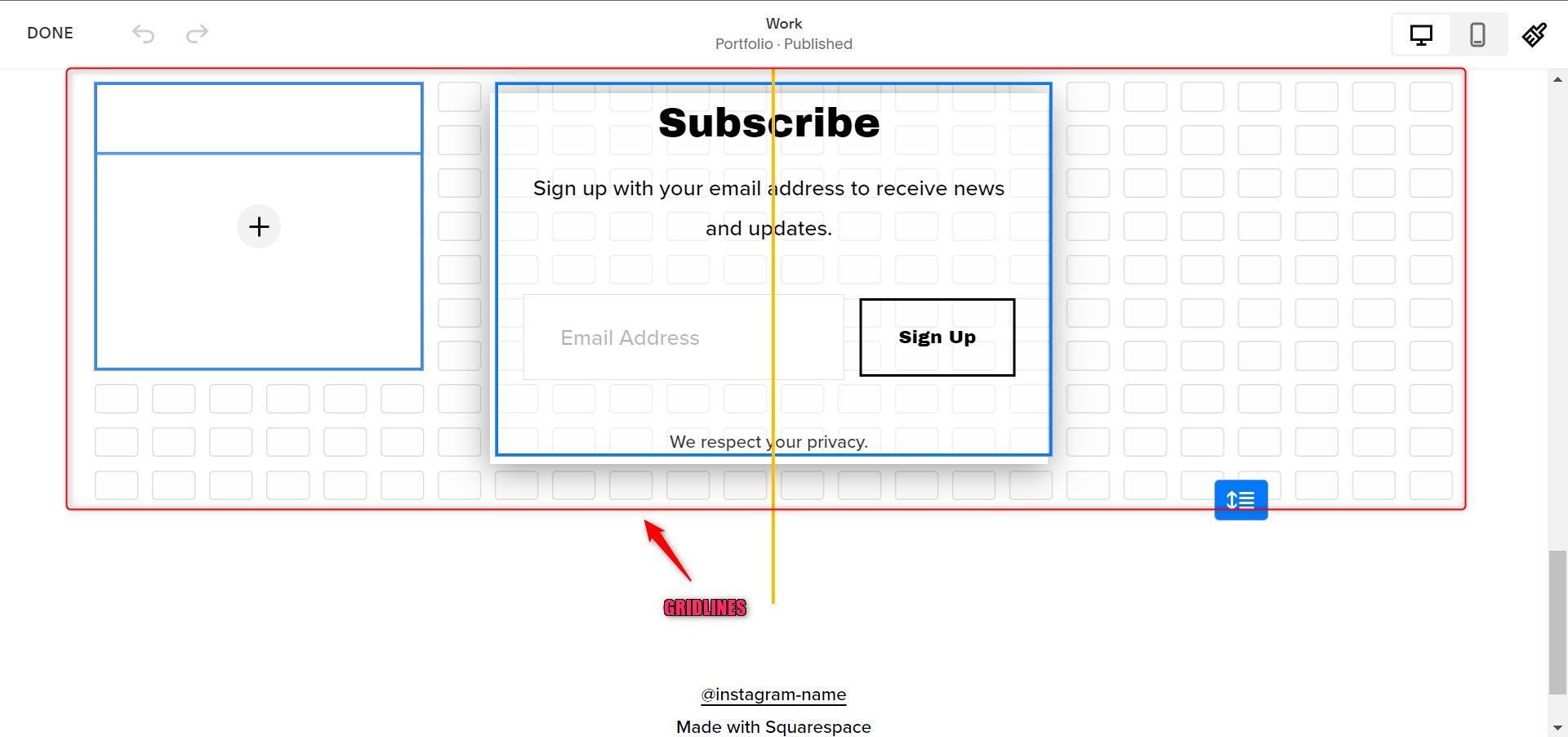 Squarespace Gridlines