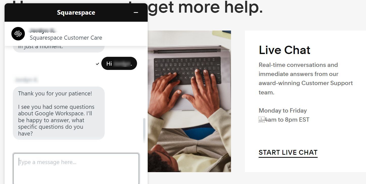 Squarespace Live Chat