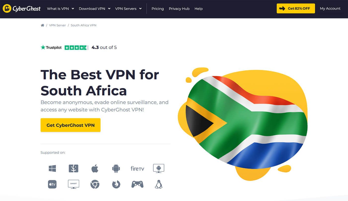 CyberGhost VPN South Africa