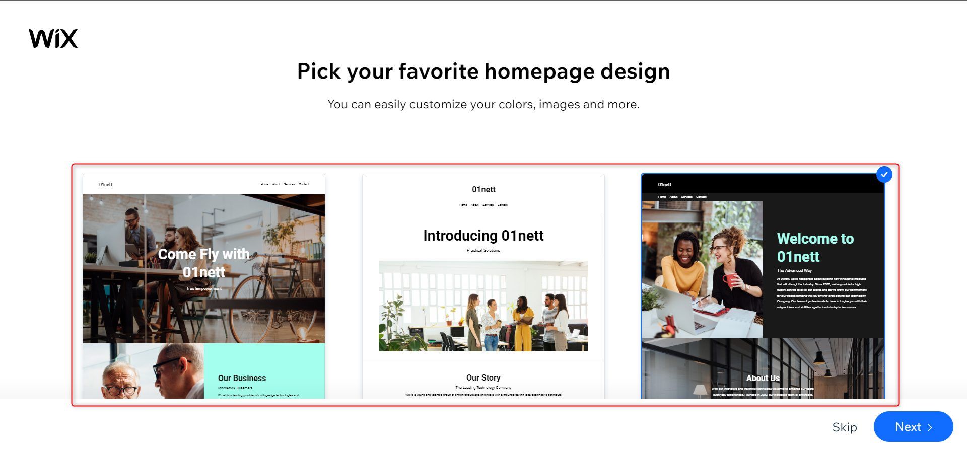 Wix ADI Homepage Designs